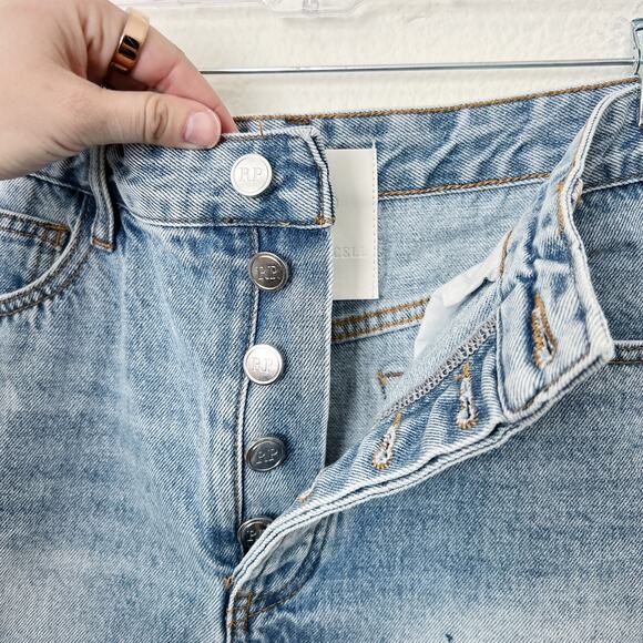 [Rachel Parcell] High Rise Dark Wash Denim Distressed Shorts NWT Button Fly 29 - Picture 5 of 12